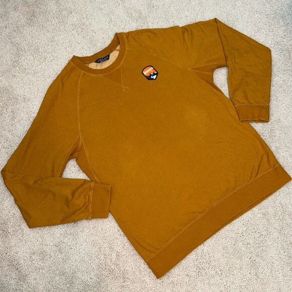 Alpine Design Mustard Yellow Crewneck Long Sleeve Sweater Men's Medium - Picture 1 of 6